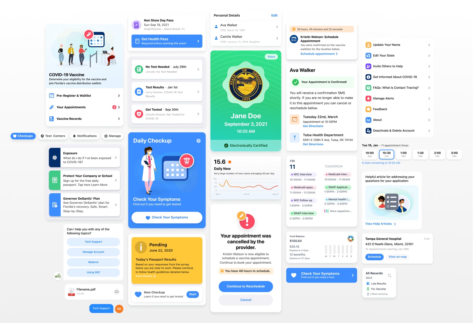 Examples of mobile product features