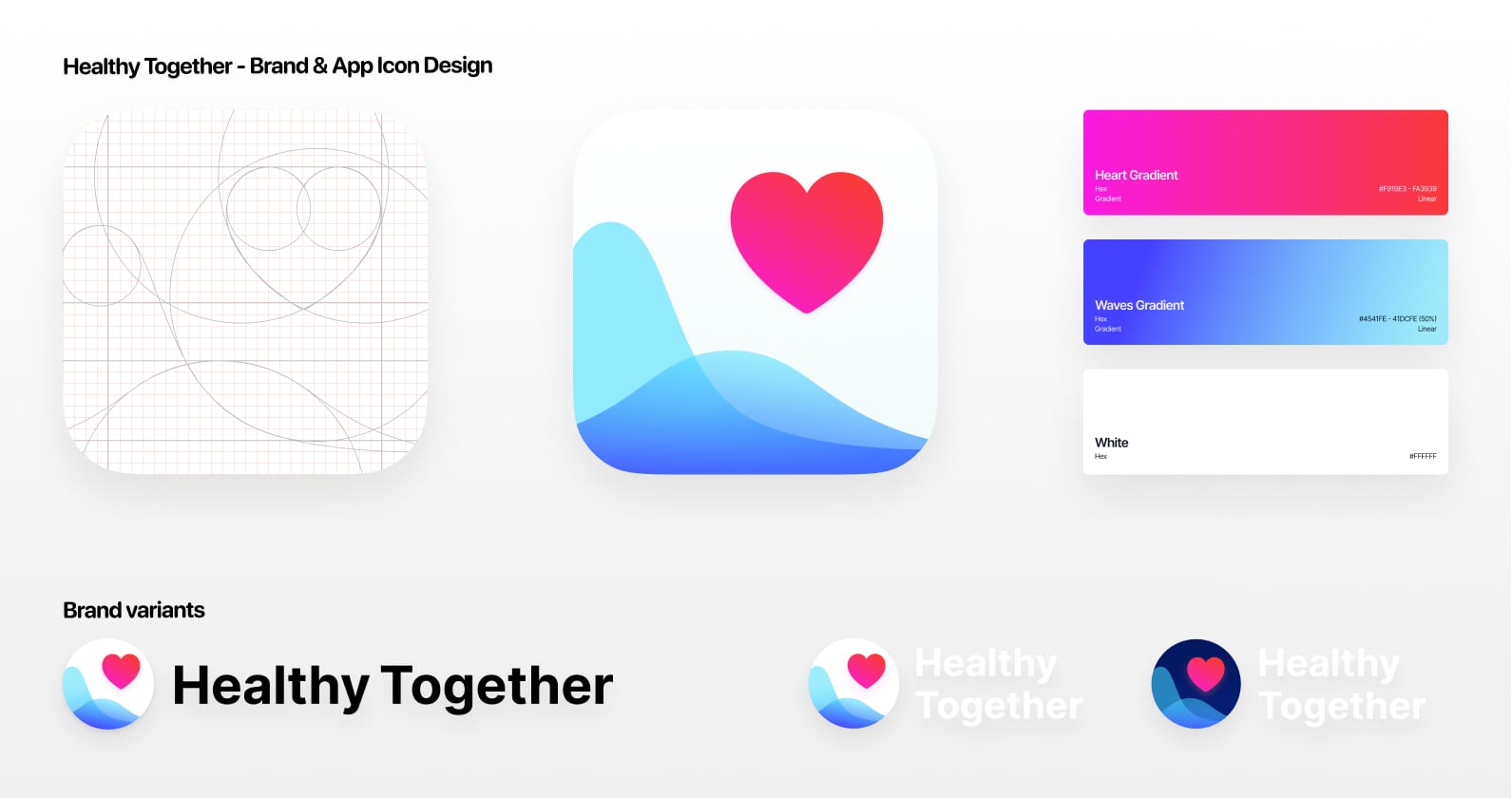 Healthy Together brand and app icon explorations