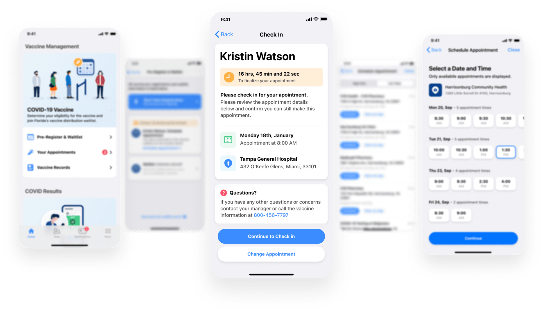 Healthy Together appointment scheduling interface overview